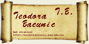 Teodora Bačunić vizit kartica